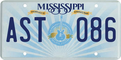 MS license plate AST086