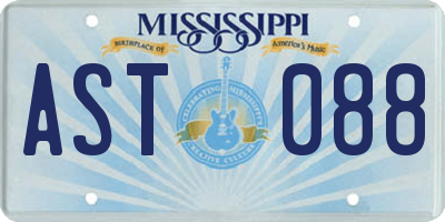 MS license plate AST088