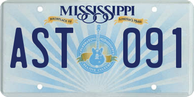 MS license plate AST091