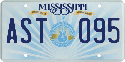 MS license plate AST095