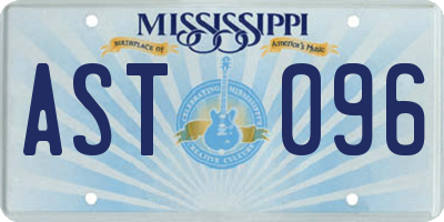 MS license plate AST096