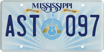 MS license plate AST097