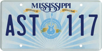 MS license plate AST117