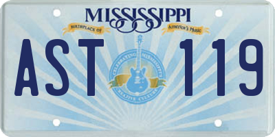 MS license plate AST119