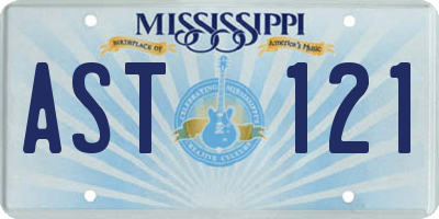 MS license plate AST121