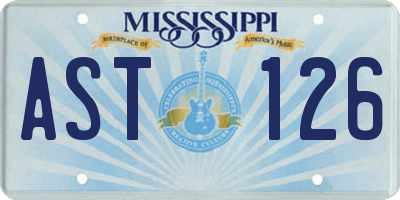 MS license plate AST126