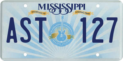 MS license plate AST127