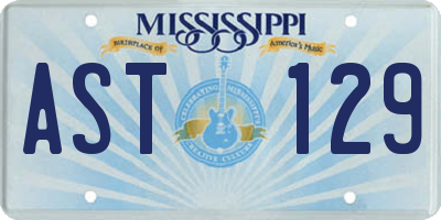 MS license plate AST129