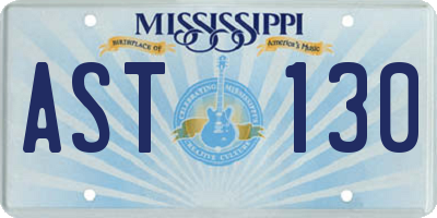 MS license plate AST130