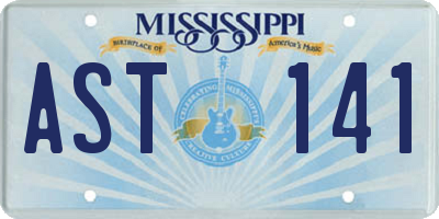 MS license plate AST141