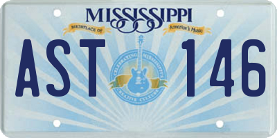 MS license plate AST146