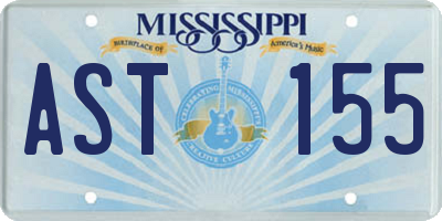 MS license plate AST155
