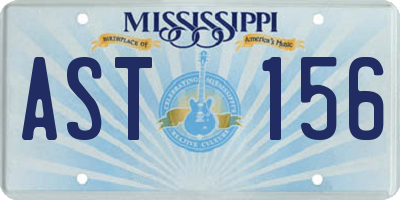 MS license plate AST156
