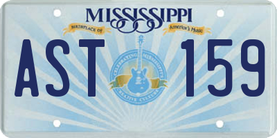 MS license plate AST159