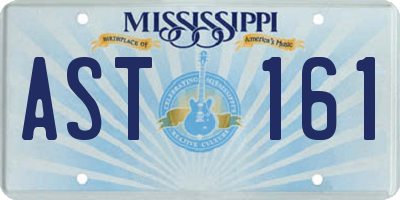MS license plate AST161