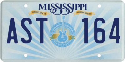 MS license plate AST164