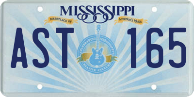 MS license plate AST165
