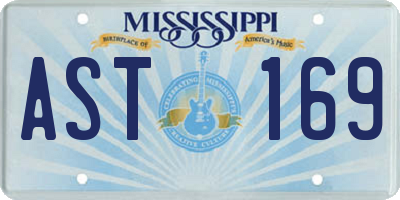 MS license plate AST169