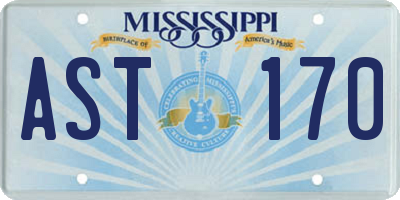 MS license plate AST170