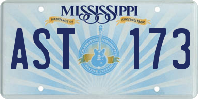 MS license plate AST173