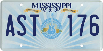 MS license plate AST176