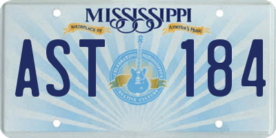 MS license plate AST184