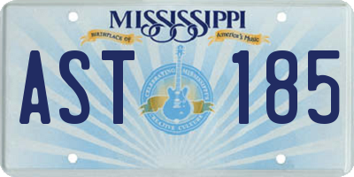 MS license plate AST185