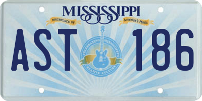 MS license plate AST186