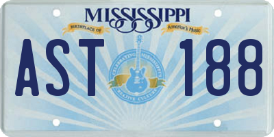 MS license plate AST188