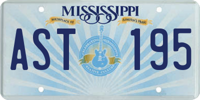 MS license plate AST195