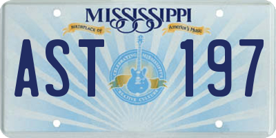 MS license plate AST197