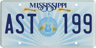 MS license plate AST199