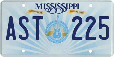 MS license plate AST225
