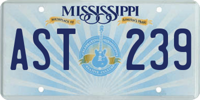 MS license plate AST239
