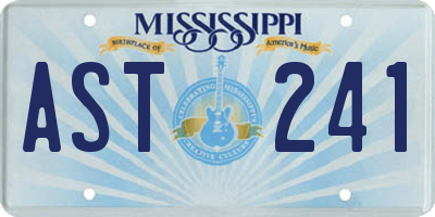 MS license plate AST241