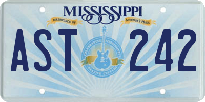 MS license plate AST242