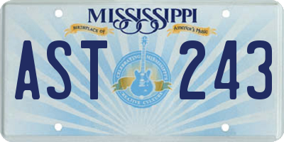 MS license plate AST243