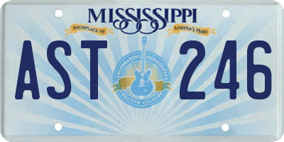 MS license plate AST246