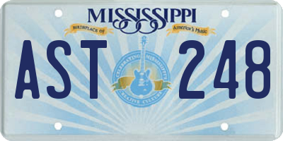 MS license plate AST248