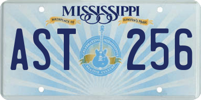 MS license plate AST256