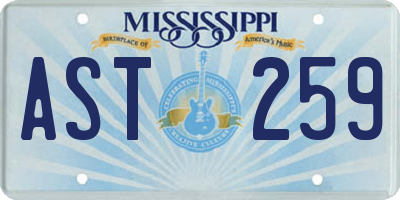 MS license plate AST259