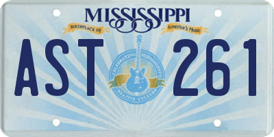 MS license plate AST261