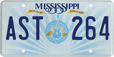 MS license plate AST264