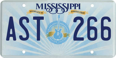 MS license plate AST266