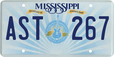 MS license plate AST267