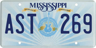 MS license plate AST269