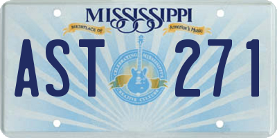 MS license plate AST271