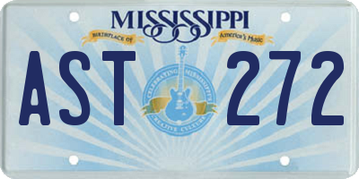 MS license plate AST272
