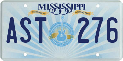 MS license plate AST276