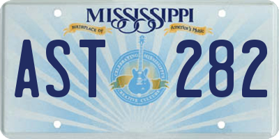 MS license plate AST282